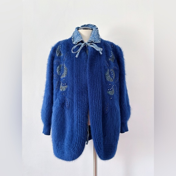 Vintage Jackets & Blazers - Vintage chunky fluffy angora vest